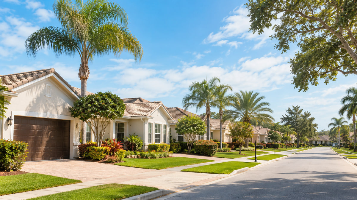 A residential street in a South Florida neighborhood